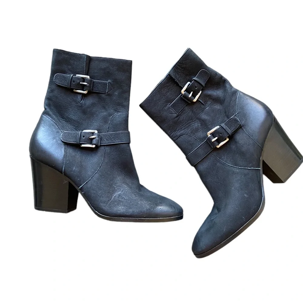 Michael Kors Ashton Mid Leather Buckle Bootie - Picture 4 of 9